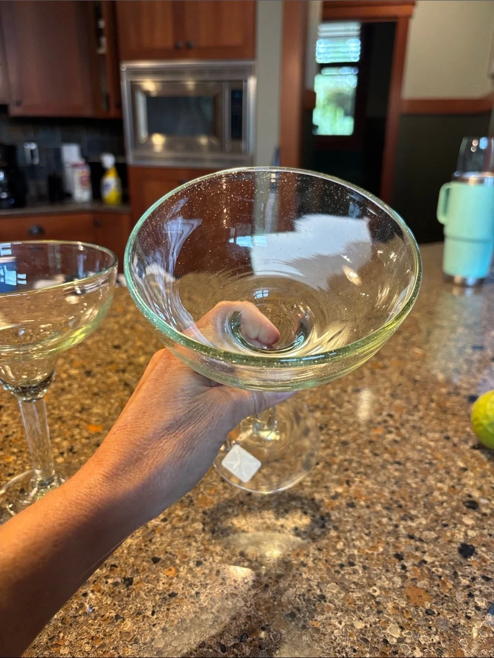 NWT Crate and Barrel Garcia Margarita (2) Glasses Made in Mexico 15 oz Heavy
